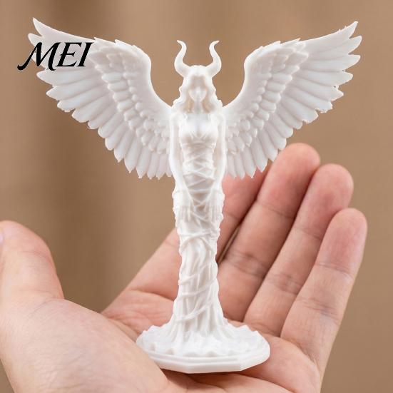 Matte Texture Ornaments Demon Angel Statue, 3D Printed Wings Texture, Devil Fall-Resistant Ornament for Desk Study Entrance Hall Decoration