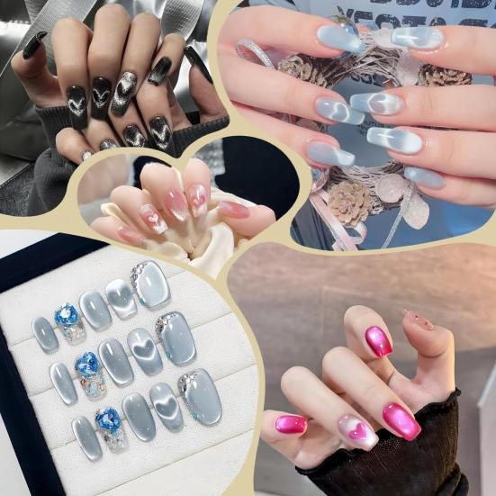 2 шт. Магнит для кошачьего глаза для ногтей, магнитный гель-лак, любовь, тепло, круглая форма, магнитная ручка для нейл-арта, для дома, салона, для женщин, магнитные инструменты для маникюра "кошачий глаз"