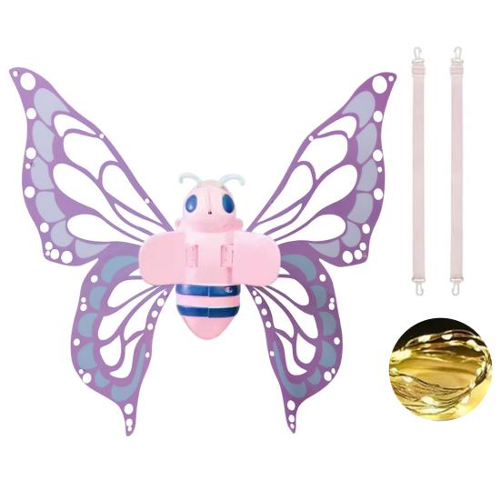 Электрические крылья бабочки, хлопающие крылья фей-эльфов со светодиодными огнями, музыкальные детские легкие хлопающие крылья с регулируемыми ремнями для костюмированных вечеринок