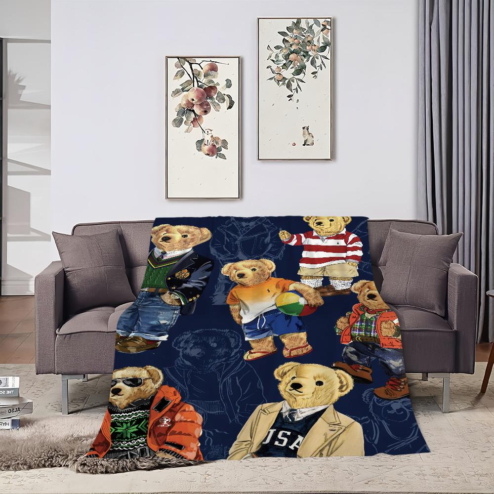 Модное Милое Плюшевое Одеяло B-Bears Коврик для Дивана-Дремоты для P-POLO-S Гостиной Теплый Офис Спальня День Рождения Дом Путешествия Детские Подарки
