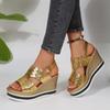 2025 Ladies Shoes Open Toe Women's Sandals Summer Casual Plus Size Buckle Strap Comfortable Best Seller Wedge Sandals
