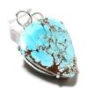 Natural Tibetan Turquoise Gemstone 925 Sterling Silver Pendant 2.09" T6h84