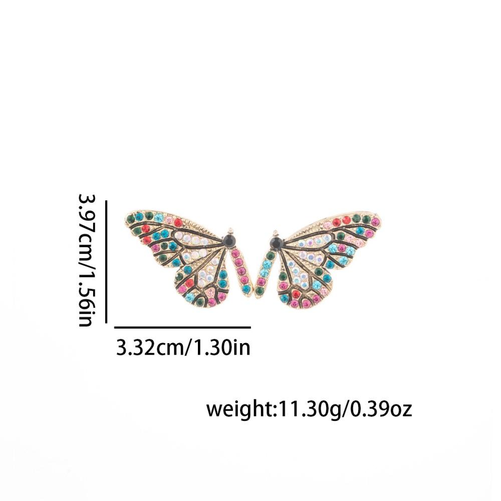 New Colorful Geometric Zircon Butterfly Earring Women’s Trendy Fashion Light Luxury Premium Exquisite Jewelry Gift