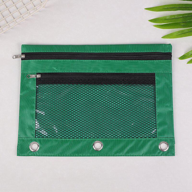 Папка-регистратор на кольцах B5 из ткани Оксфорд с прозрачным пеналом и двойной молнией на три отверстия