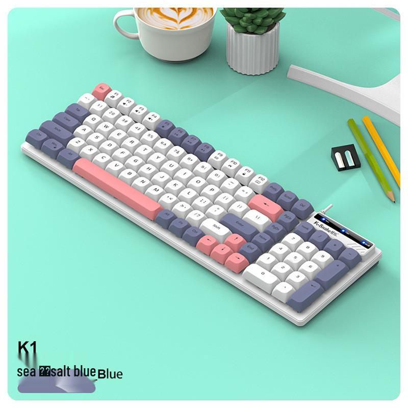 Комплект проводной клавиатуры и мыши Viper KM100 — механическое ощущение, USB-подбор цвета для использования в офисе, на компьютере, ноутбуке