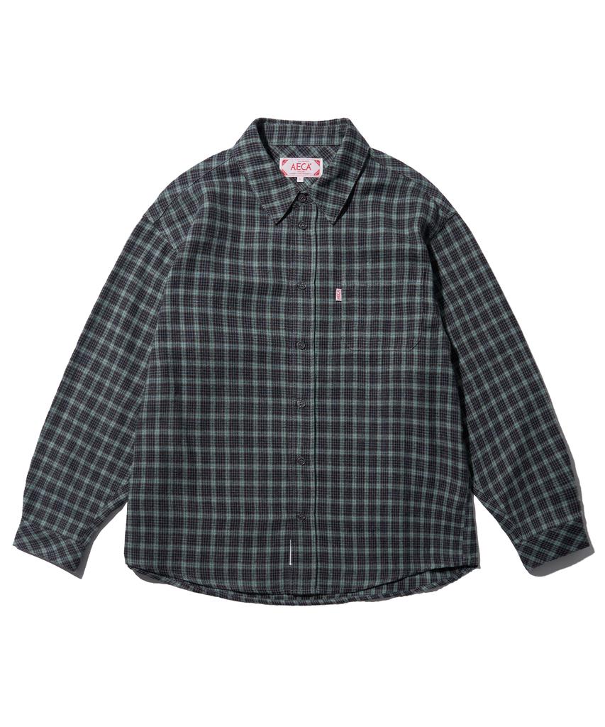 AECA Glen Check Pocket Shirts-Green