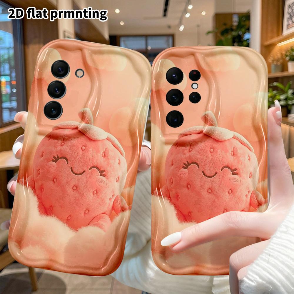 Phone case: 2D flat Samsung Galaxy A34 A35 M05 M06 S20 S22 S21 FE Plus 5G protective case, strawberry doll, perfect Christmas and Halloween holiday gi