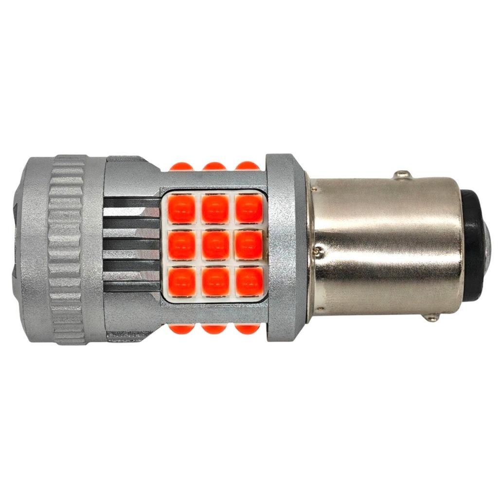 2 Pcs P21/5W LED Bulb BAY15D 12-24V Error-free 2200lm Red