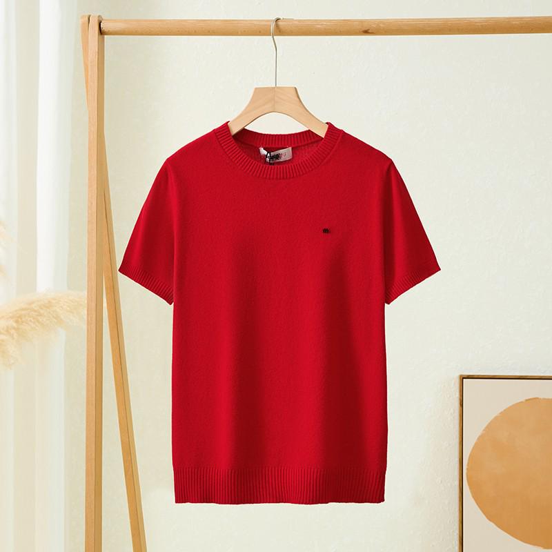 Высококачественный женский свитер из шерстяного трикотажа с круглым вырезом в стиле Miu и коротким рукавом для ранней осени