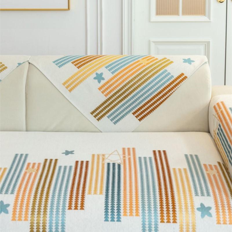 Чехол из полосатой синели для дома на все сезоны, чехол для дивана, нескользящий коврик для дивана, подушка для дивана, чехлы для дивана, декор для гостиной