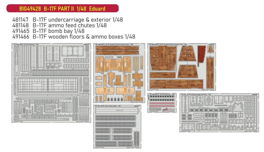 eduard Big Ed Part 2 Parts Set Plastic Model Parts EDUBIG49428 1/48 B-17F (for Eduard)