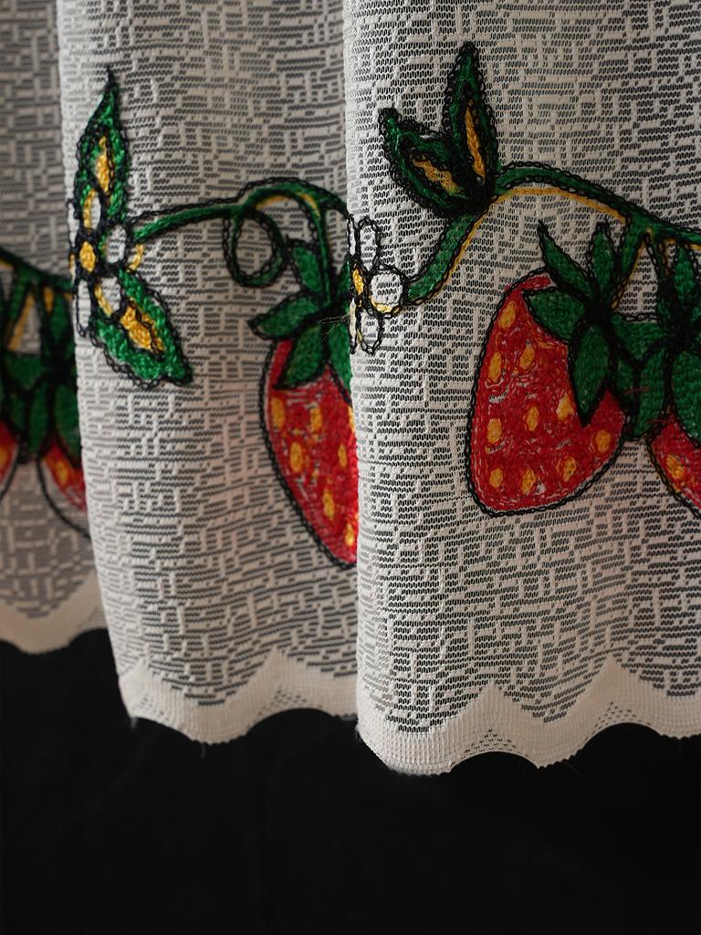 Короткие шторы в американском стиле для эркерного окна, без сверления, простой стиль, оконный экран, светопроницаемые, пылезащитные, с клубничным узором