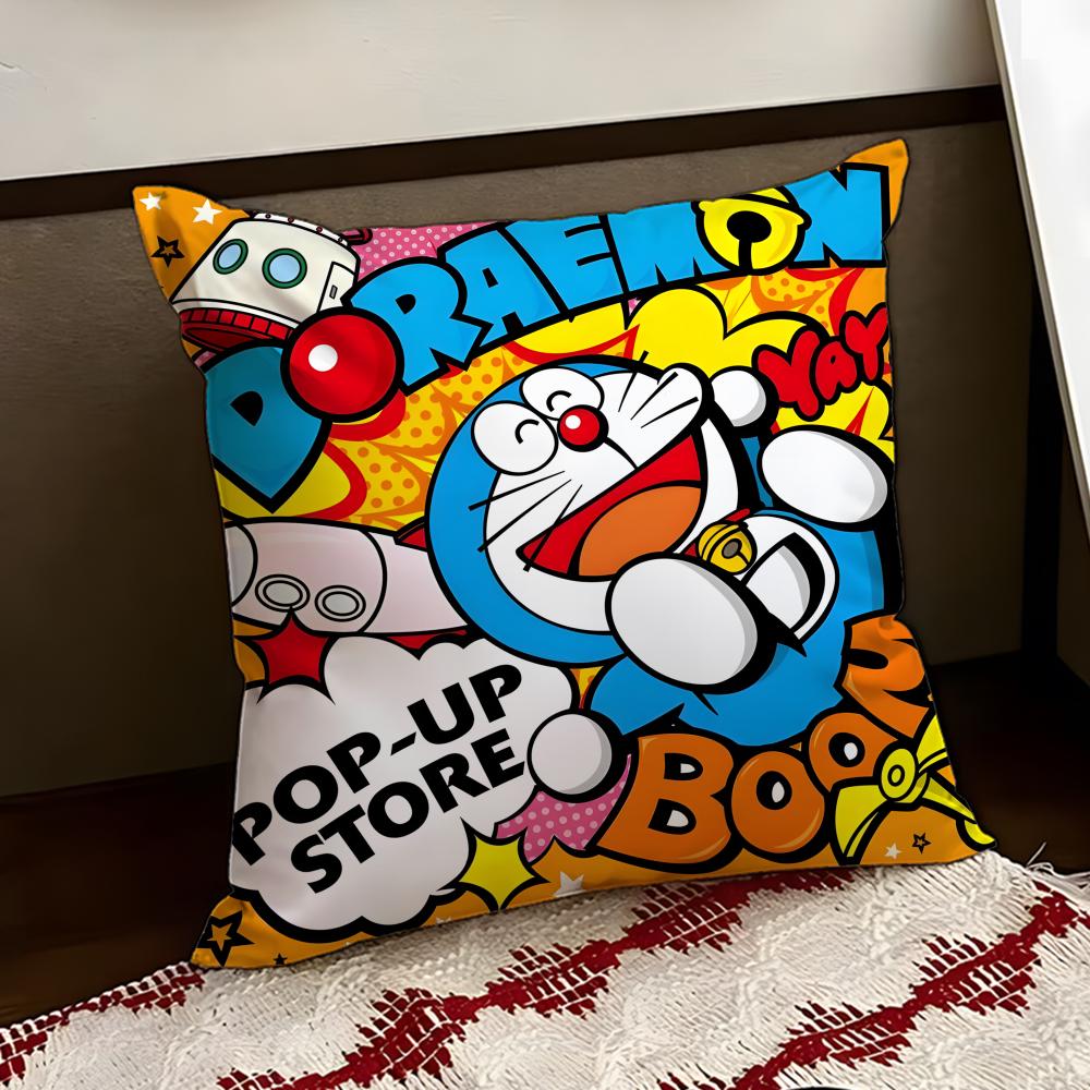 Anime DDoraemonS Cushion Cover Reversible Soft Durable Pillow Cover Home Car MultiScene Use for Daily Comfort