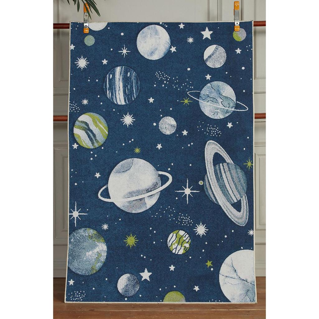 Декоративный современный тонкий коврик для детей из хлопка, устойчивый к пятнам, моющийся, сплетенный машиной