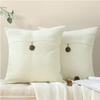 Креативная наволочка на подушку из хлопка и льна, однотонная, светло-роскошная льняная, двойная игла, наволочка с кокосовыми пуговицами, подушка с кокосовыми пуговицами