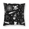 Macabre Skulls Bats Bones Square Pillowcase Polyester Linen Velvet Printed Zip Decor Throw Pillow Case Car Cushion Cover 45X45