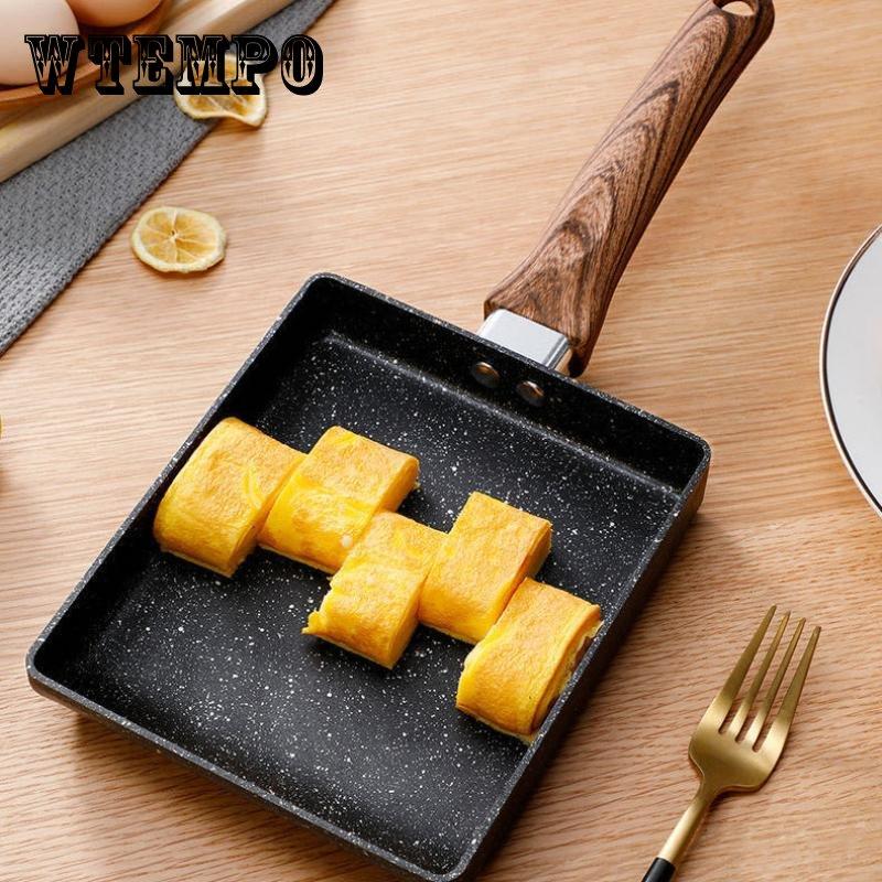 Japanese Style Tamagoyaki Square Pan Non-stick Thick Egg Burnt Household Omelet Breakfast Pan Maifan Stone Small Frying Pan