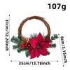 Half Circle Poinsettia Christmas Wreath Door & Window Decoration