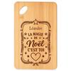 Planche À Découper - PLANETEE - Léandre Magie De Noël Rectangle - Bambou - Motif Hivernal - Idéale Apéro & Cadeau