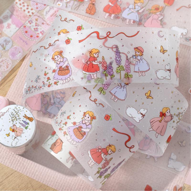 Journal GO 5.5x200cm Fairy Tale Princess PET Tape Pre-Cut Cute Greeting Card Decorative Masking Tape DIY Stickers Scrapbooking