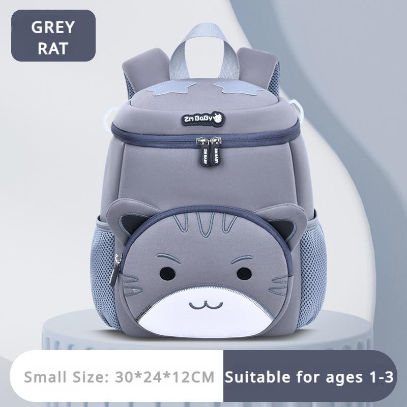 Autumn Winter New Kindergarten Schoolbag Three-dimensional Cartoon Lion Cat SBR Waterproof Satchel Lightweight Bucket Backpack for Boy 1-6 Years Old