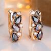 Mystic Multicolor Zircon Drop Earrings for Women Vintage Luxury Golden Party Earrings Jewelry Gifts