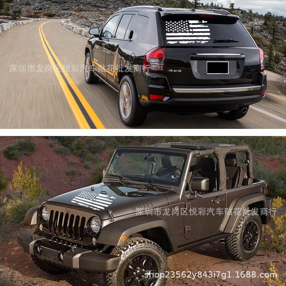 Y-779 Наклейка на капот и боковые окна внедорожника Jeep Wrangler с американским флагом