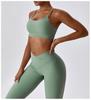 Комплект для йоги с высокой талией и перекрестным дизайном на спине - быстросохнущий, облегающий фитнес-костюм 8333