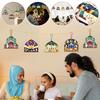 36pcs/set Islamic Party Sticker Craft Kit Ramadan Hanging Gift Tags Crescent Moon Stickers Mosque Party Supplies Activities Deco