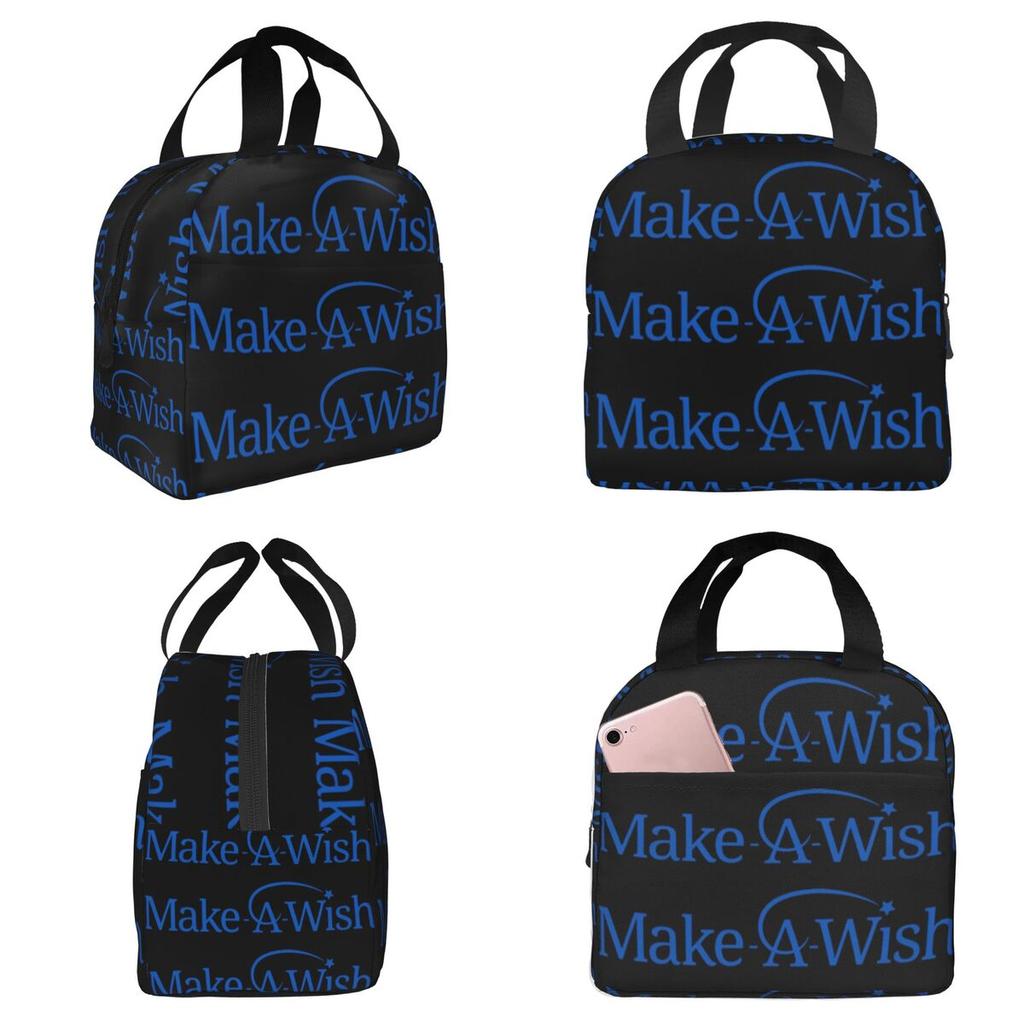 Make A Wish Foundation Of America Insulated Lunch Bag for Women Office Cooler Thermal Food Box Tote Lunch Boxes Container