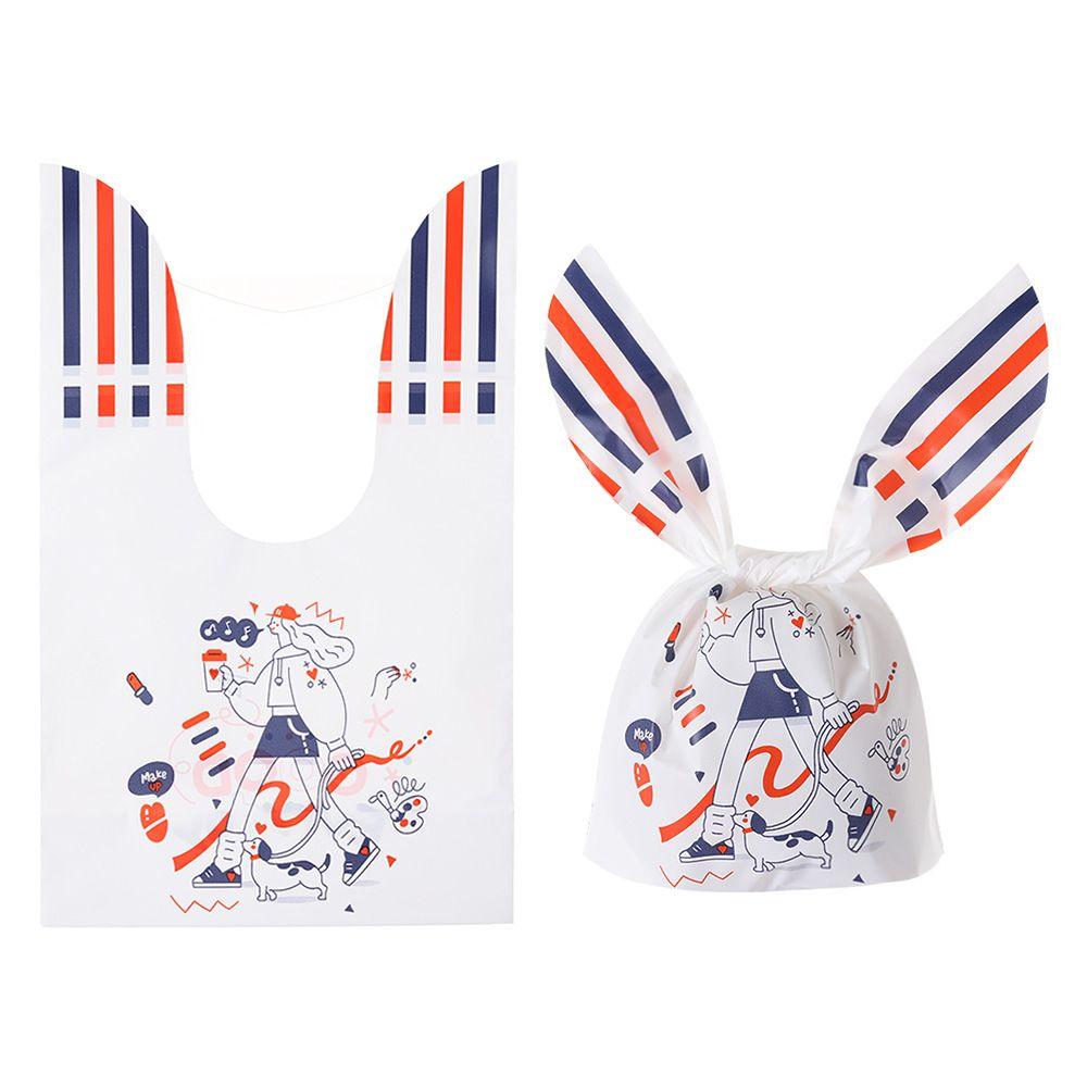 50 шт. Новые пасхальные картонные мешочки с ушками кролика, пластиковые мешочки для конфет в виде животных для детей, упаковка для печенья на день рождения, подарки своими руками