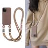 Crossbody Lanyard Solid Color Soft Case For iPhone 13 MiNi 12 11 Pro Max XS XR X 8 7 Plus SE Stylish Ins Strap Liquid Silicone Cover