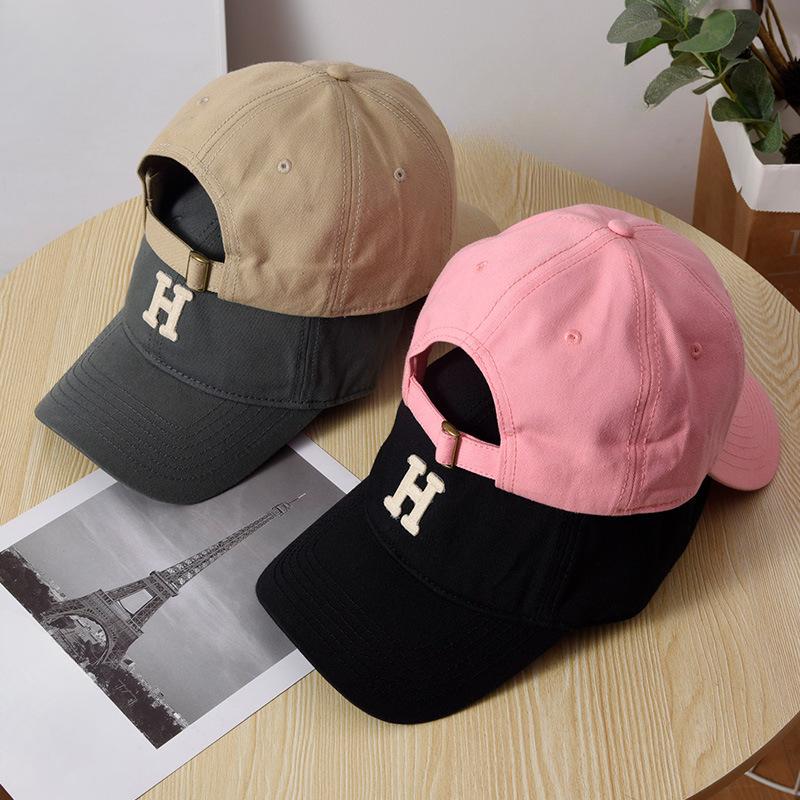 Letter Baseball Cap Men and Women Big Face Soft Top Couple Sports Hat Korean Style Versatile Baseball Cap