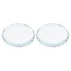 Healifty 2-Piece Glass Drink Coasters with Crystal Craft Cutouts, 8cm Clear Decorative Round Display Base for Kitchen and Restaurant Tabletops