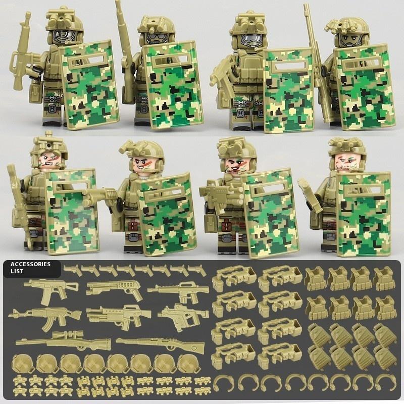 Police Special Forces Building Blocks Figures, Military Small Figures Educational Assembly Toys for Kids, Mini Action Figures Set