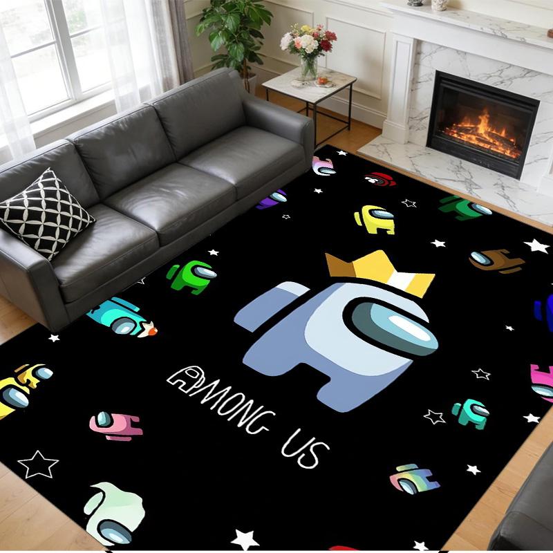 Among Us Print Crystal Velvet Plush Rug Anti?Slip Wear?Resistant Floor Carpet For Indoor Household Home Decoration