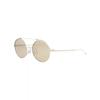 Thom Browne Round Frame Metal Sunglasses White Gold Silver Brown