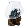 Melted Glass Bowl on Wood Stand