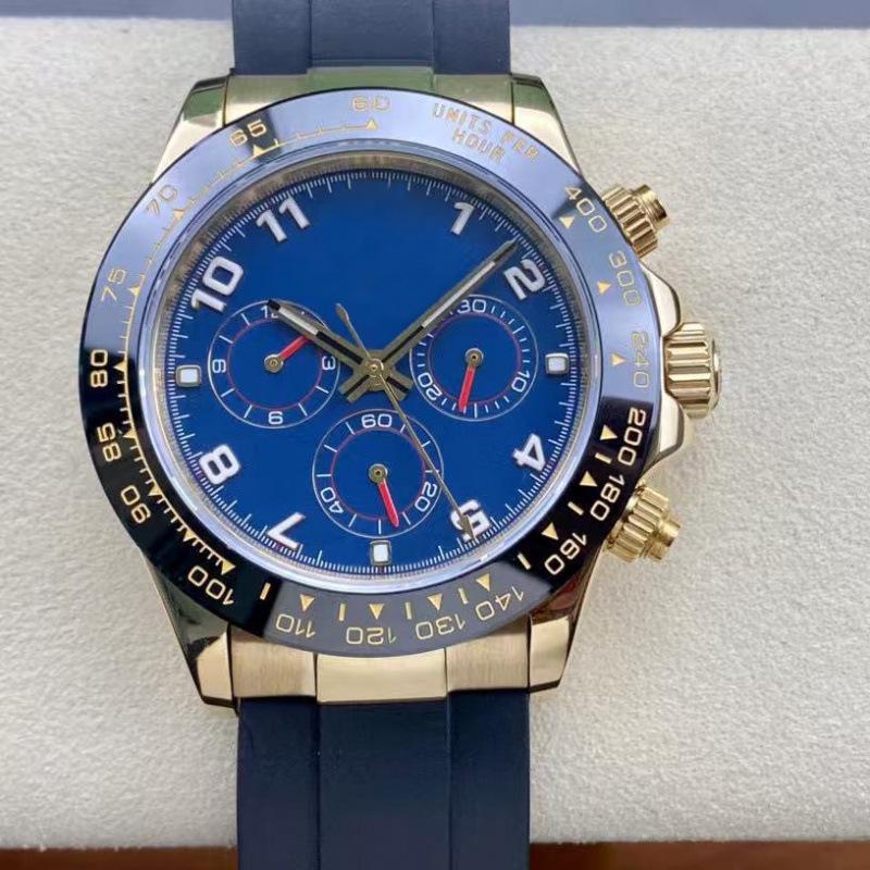 Мужские автоматические механические часы Rolex Daytona 40 мм, многофункциональные, с инкрустацией бриллиантами.