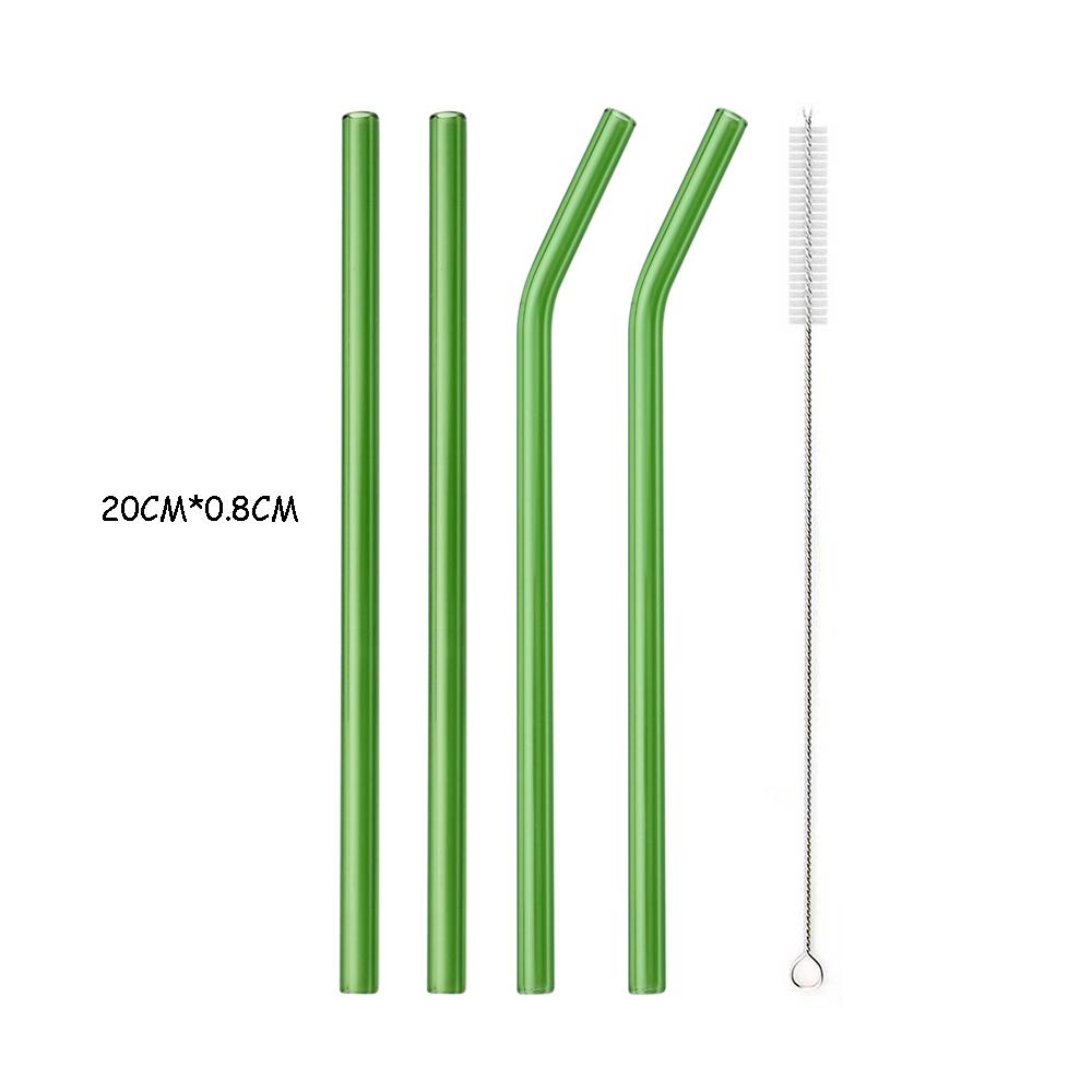 4/8 шт. набор соломинок из боросиликатного стекла, многоцветные многоразовые стеклянные экологически чистые соломинки для коктейлей, смузи