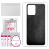 apgo Protective Skin Sticker for the Back Compatible with Realme Narzo 50A Prime, Wrap Film, Foil, Vinyl - Pattern Black Leather