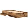Rustic Storage Bed Frame with Drawers Reclaimed Wood Look 90 x 190 cm Engineered Wood