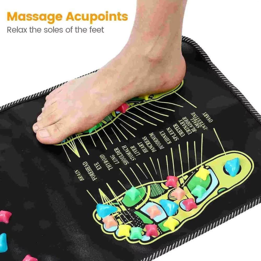 Foldable Black PP Foot Massage Mat - Reflexology Acupuncture Pad For, Detox, and Improved Circulation , Acupuncture Products