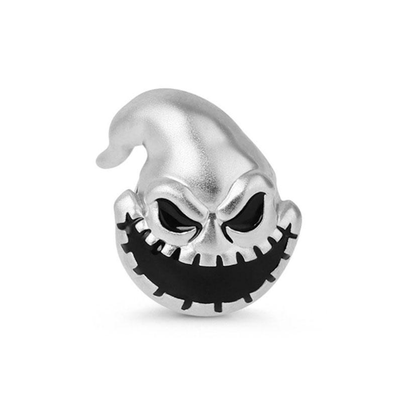 New 925 Silver Ghost Soul Pumpkin Skeleton Bat Pendant Bead Charm Fit Bracelet DIY Jewelry Halloween Gift