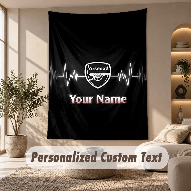 Tapestry Custom Name Text, Wall Hanging Tapestry Home Room DecorArsenal FC