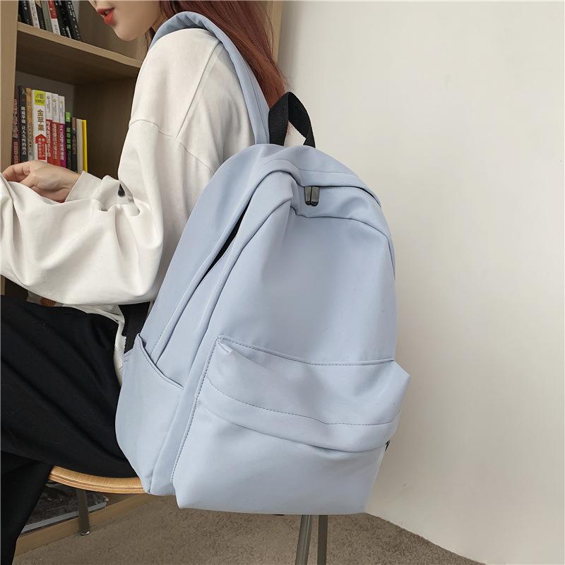 2022 Backpack Female Large Capacity Solid Color College Student Laptop Backpack School Bag