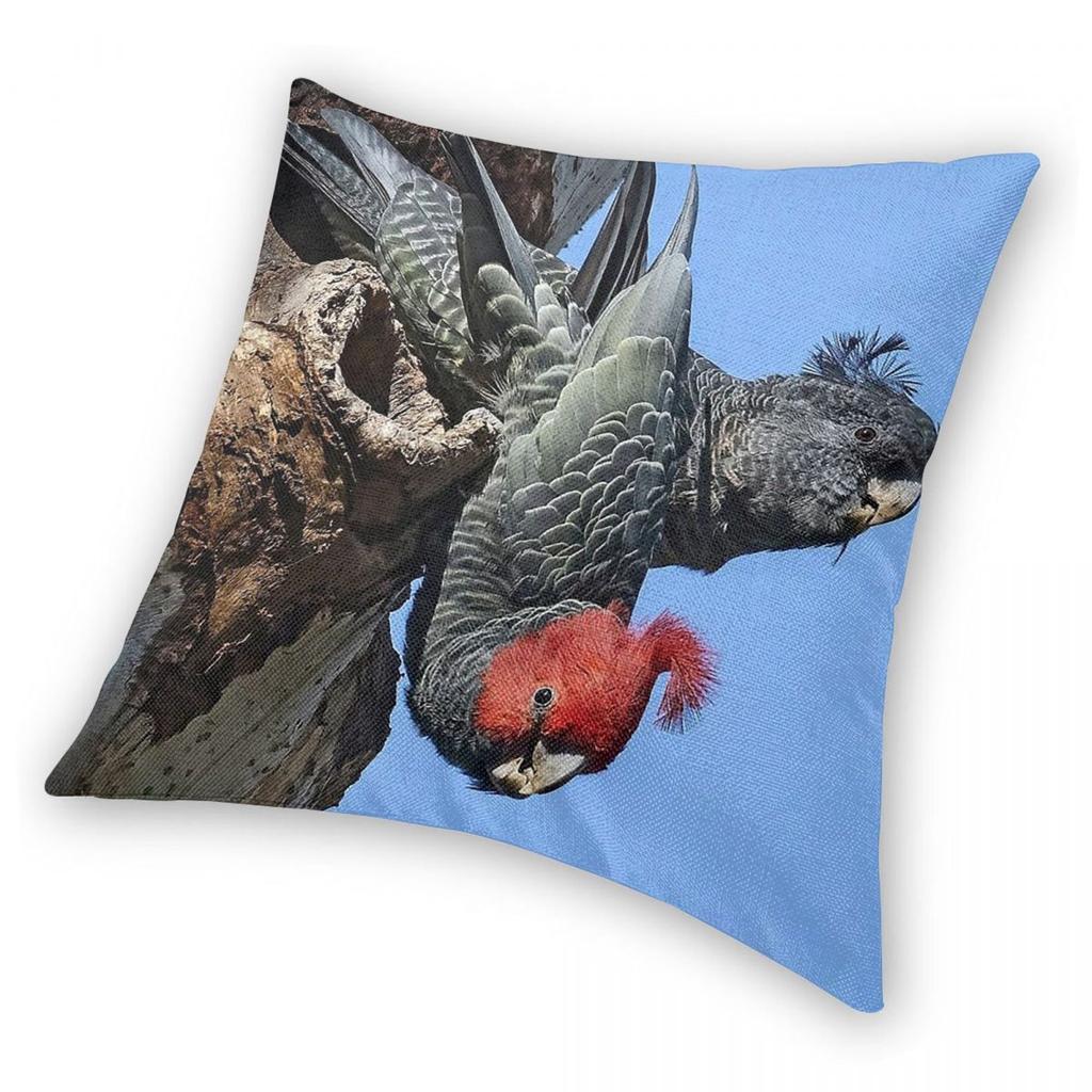 A Pair Of Gang-Gang Cockatoos Pillowcase Polyester Linen Velvet Creative Zip Decor Home Cushion Cover