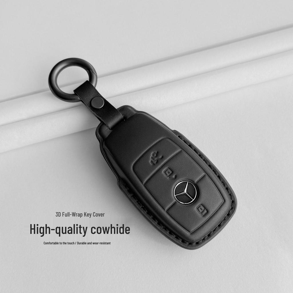 Mercedes-Benz Genuine Leather Key Case for GLC, Class A, S, C200, E300 Models