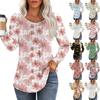 Рубашки с длинным рукавом для женщин, футболки с милым принтом и графикой, блузки, нарядные повседневные блузки, плиссированные топы-туники с овальным вырезом