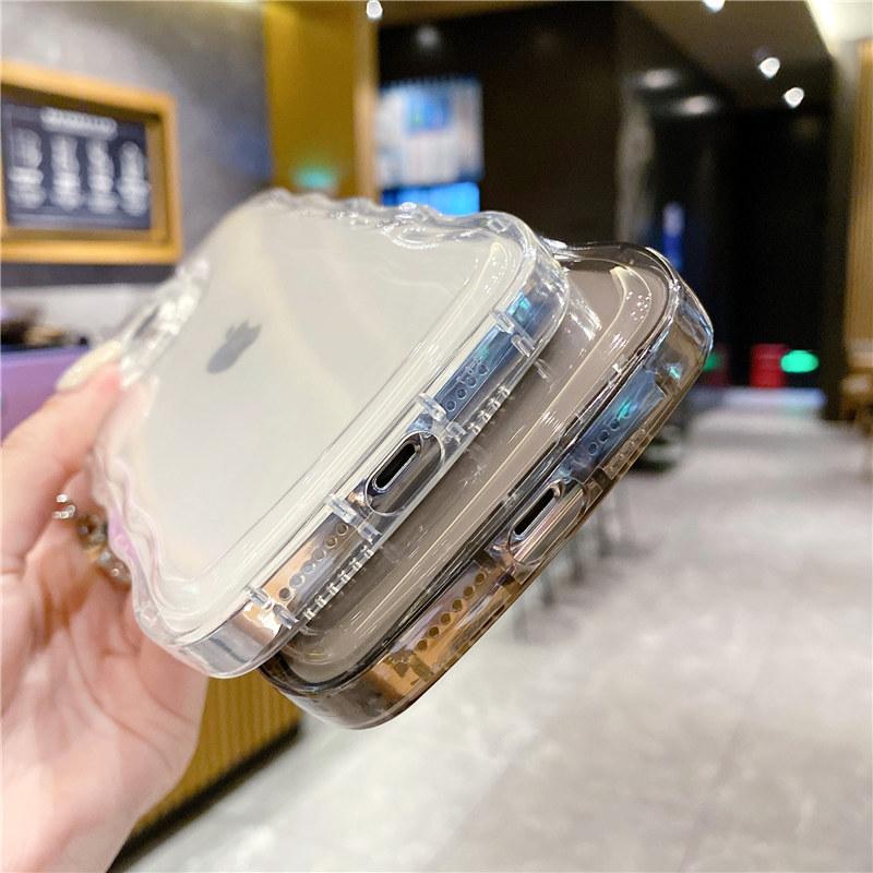 Защита объектива, прозрачный волнистый чехол для телефона Iphone 13 11 12 Pro Max Xs Max Xr X Xs, противоударный бампер, прозрачная задняя крышка